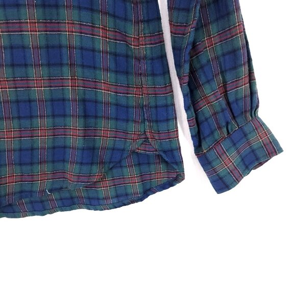 Trovata Birds of Paradis Plaid Flannel Button Front Long Sleeve Shirt Size XS - Picture 7 of 11